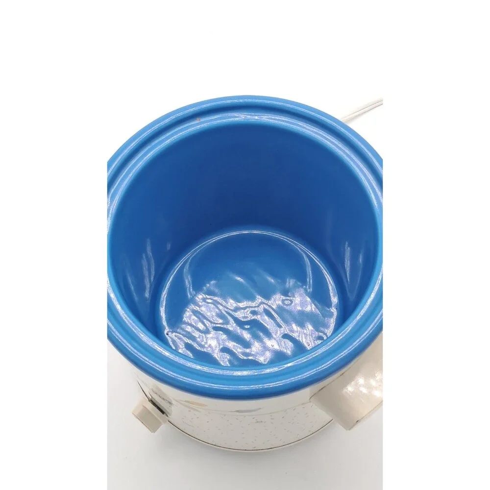 Vintage Rival Crock-Pot 3100 3.5 Qt Slow Cooker Blue Ceramic Stoneware Flower